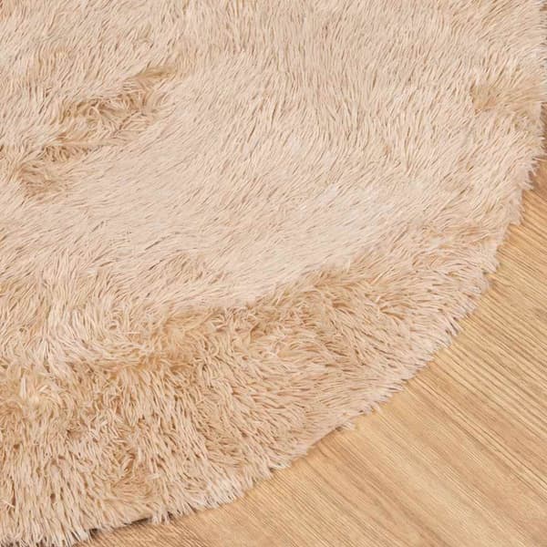 Ryamatta med lång lugg NAVARRA beige 120x120 cm polyester