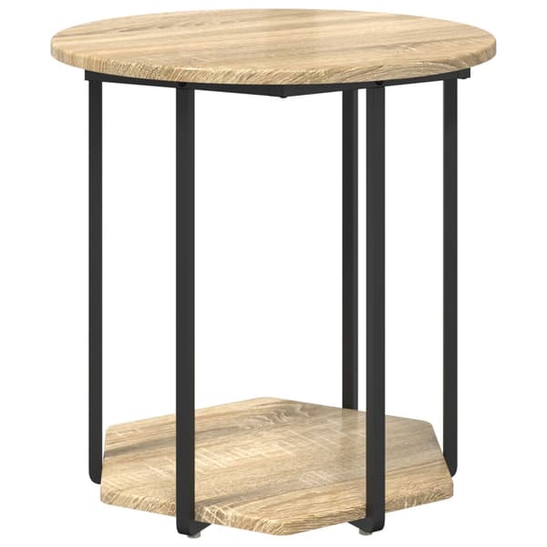Sidobordsset med hylla 2 pcs Brun
