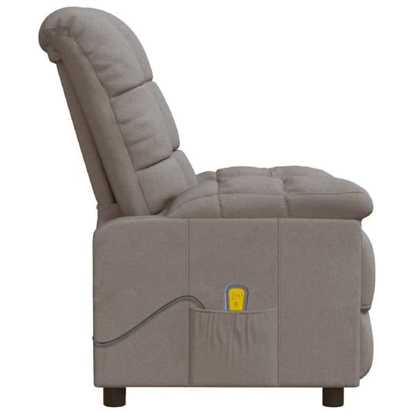 Massagefåtölj taupe tyg