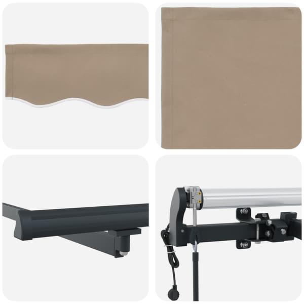 Utfällbar markis Beige 400 × 300 cm Duk och Aluminium