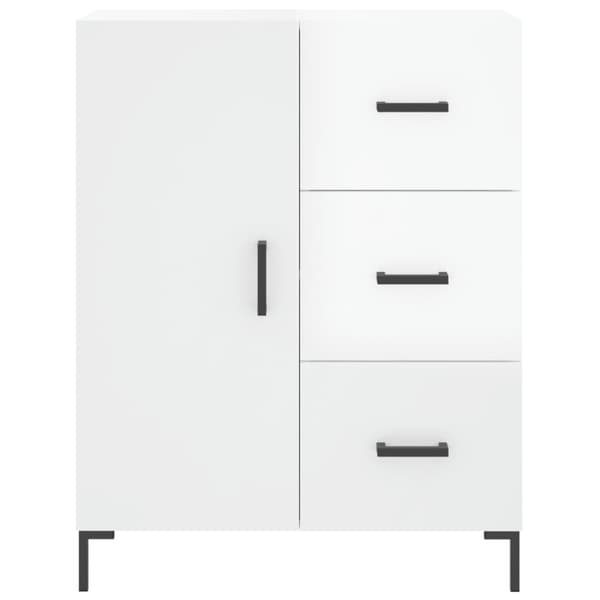 Skänk vit högglans 69,5x34x90 cm konstruerat trä