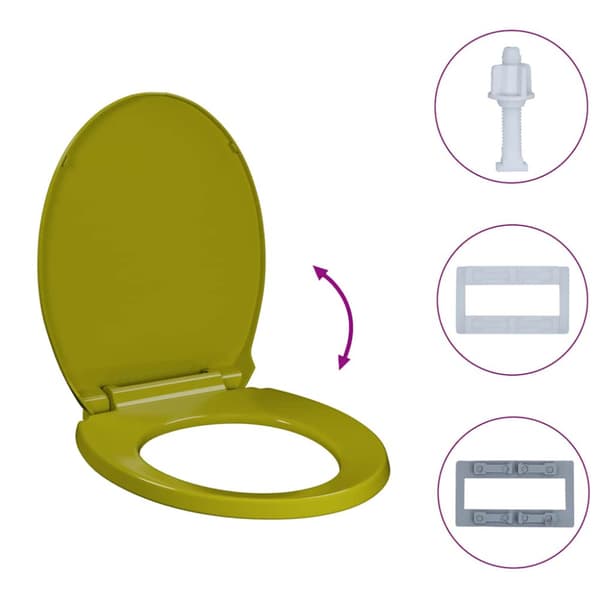 Toalettsits mjuk stängning grön oval