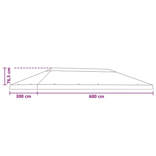 Gazebo taköverdrag 6 x 3 m Gräddvit Polyester 190 gsm