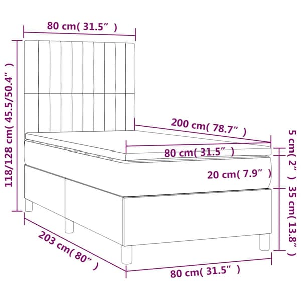 Ramsäng med madrass mörkgrön 80x200 cm sammet