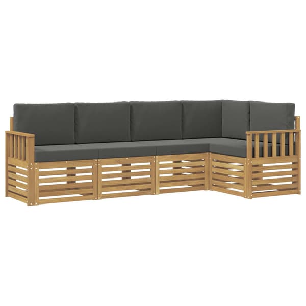 Utomhussoffset 5 pcs Vit och antracit 247 x 128,5 x 73 cm