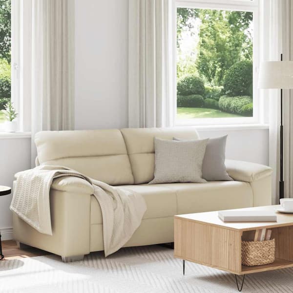 2-sitssoffa krämfärgad 180x81x84 cm konstläder