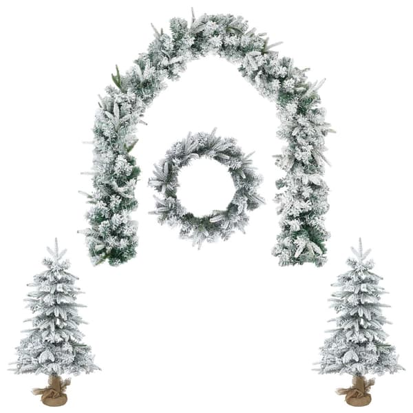 Mini julgran 60 cm PVC och PE Grön och Vit