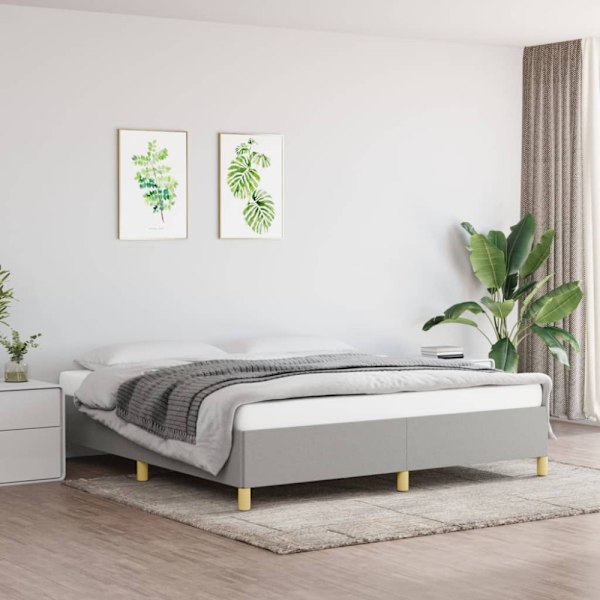 Boxspring-sängram ljusgrå 180x200 cm tyg