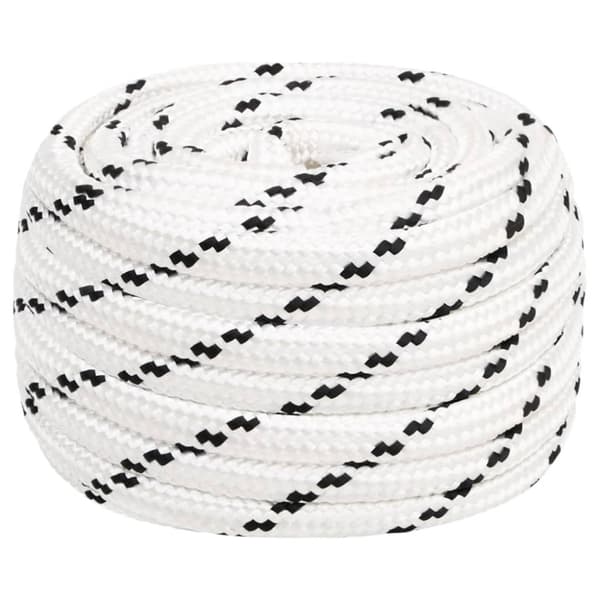 Båtlina flätad vit 20 mm x 50 m polyester