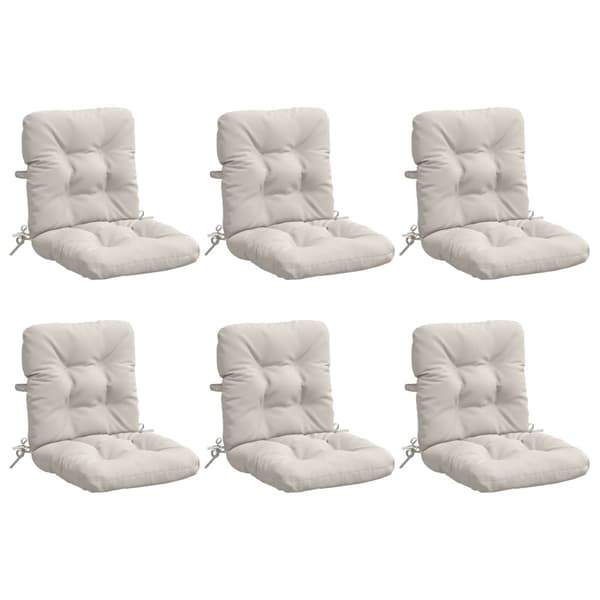 6-delade Höga Ryggstolsdynor VIANEN 6 st 100% Polyester Vit