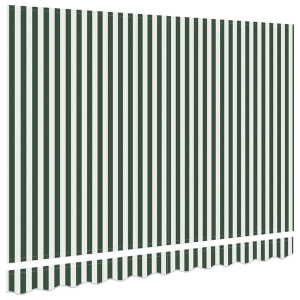 Markisväv Grön och Vit 3 x 2,5 m Polyester