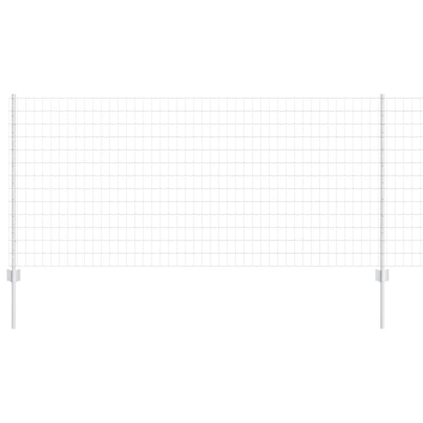Stängsel med stolpe Silver 1 x 25 m Stål