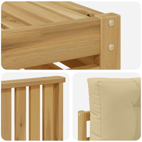Utomhussoffset 4 pcs Vit och Beige
