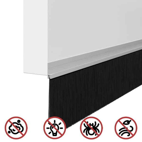 Självhäftande dörrborstlist 6 pcs Silver 100 cm