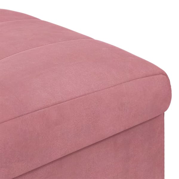 Ottoman med förvaring Rosa 40 x 40 x 45 cm Sammet