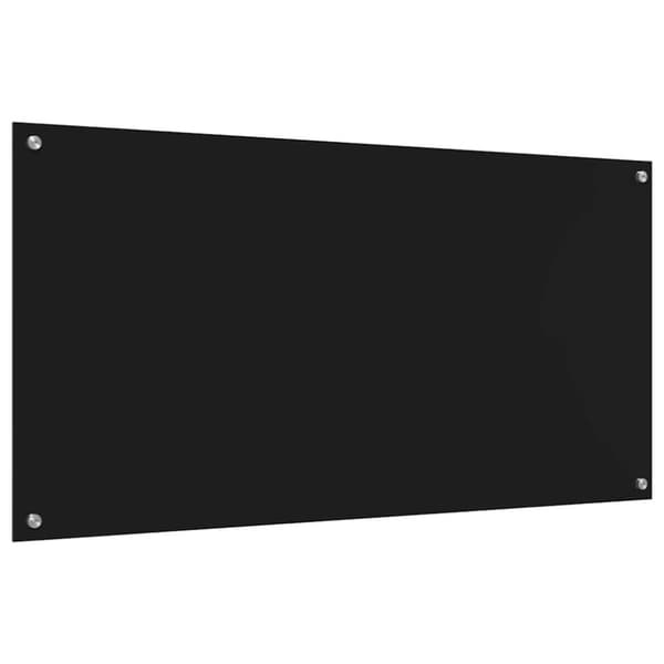 Köksskydd 2 pcs Svart 120 x 60 cm härdat glas