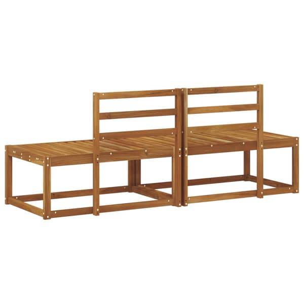 Modulsoffa utomhus 2 Stycke Naturfärg 182,5 x 63 x 73 cm