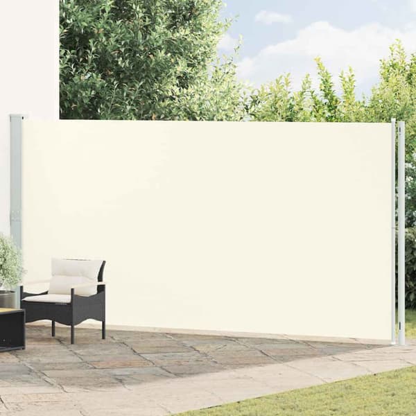 Infällbar sidomarkis 200x600 cm gräddvit