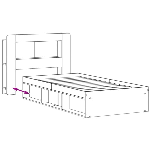 Sängram med förvaring Vit 90 x 200 cm Konstruerat trä