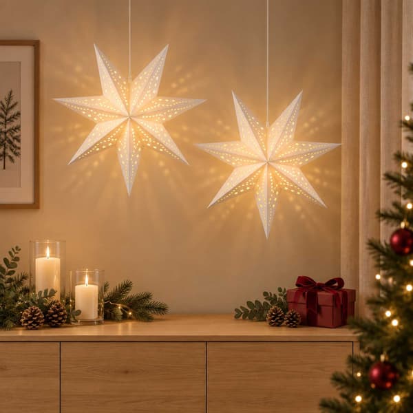 Julbelysning RAAHE 2 st 10 LED-lampor Varmvit 60 x 6 x 60 cm