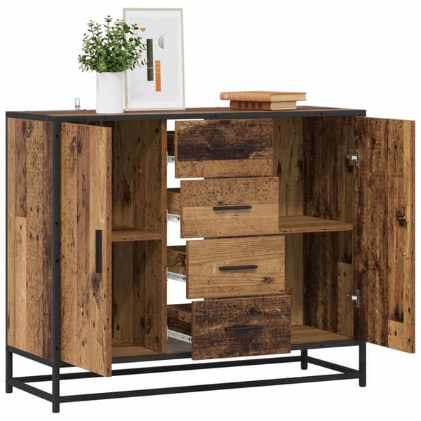 Sideboard Gammalt trä 92 x 35 x 76 cm Konstruerat trä