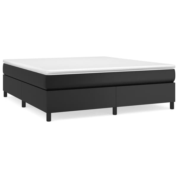 Boxspring-sängram svart 180x200 cm konstläder