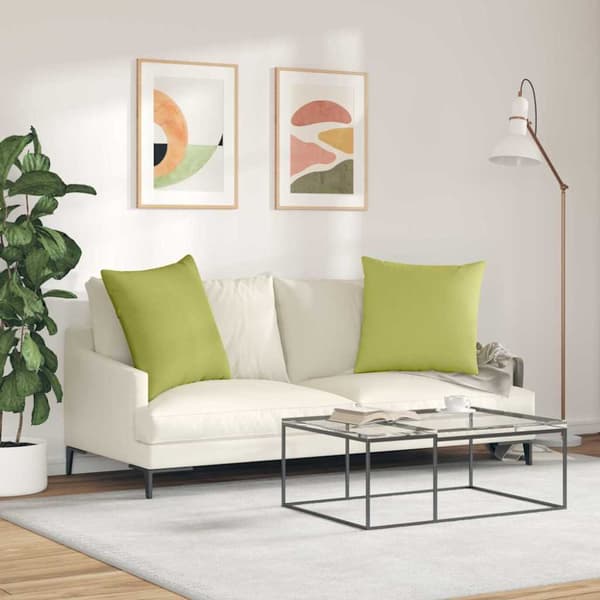 Sofakuddar 2 pcs Ljusgrön 80 x 80 cm tyg