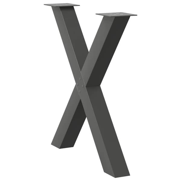 Matbordsben X-formade 2 st antracit 80x(72-73) cm stål