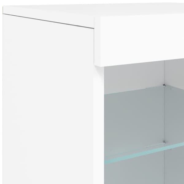Skänk med LED-belysning vit 123x37x67 cm