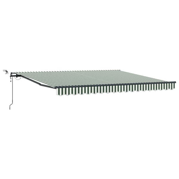 Markis tyg Grön och Vit 400 × 300 cm Polyester