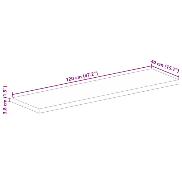 Bordsskiva 120x40x3,8 cm rektangulär massivt mango-trä