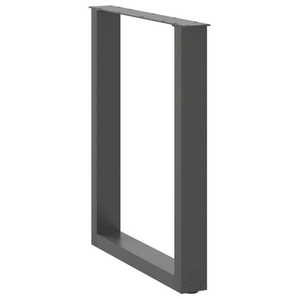 Matbordsben U-formade 3 st antracit 70x(72-73) cm stål