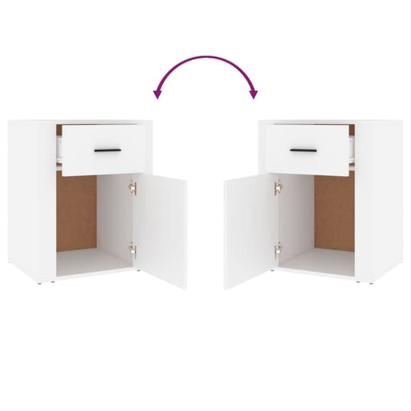 Sängbord vit 50x36x60 cm konstruerat trä