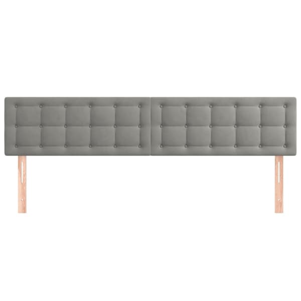 Sänggavlar ljusgrå 180x5x78/88 cm sammet