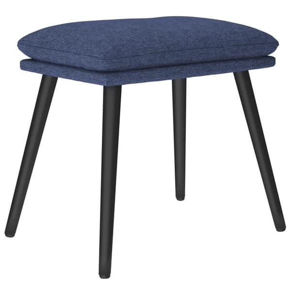 Vilstol med fotpall blå tyg
