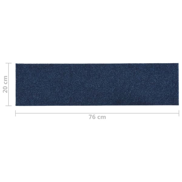 Trappmattor självhäftande 15 st 76x20 cm marinblå rektangulära
