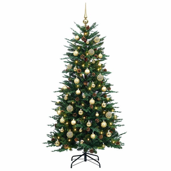 Plast Hingad Julgran 150 cm 150 LED-lampor Varmvit PE & PVC
