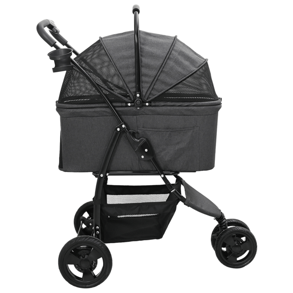 Hopfällbar hundvagn Justerbar Svart 78 x 54 x 101 cm Polyester