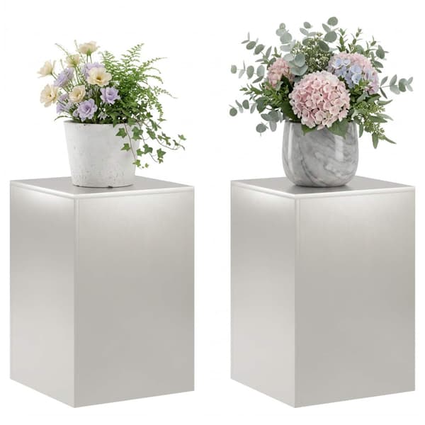 Växtställ 2 pcs Silver 40 x 40 x 60 cm Stål