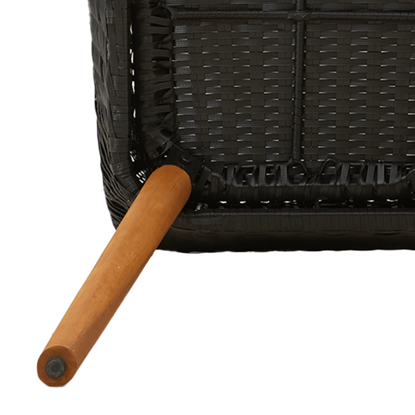 Trädgårdsmöbelset med kudde 7 pcs Svart konstrotting