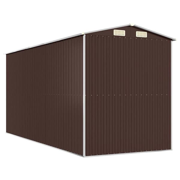 Trädgårdsskjul mörkbrun 192x440x223 cm galvaniserat stål