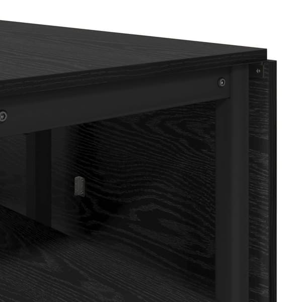 Matbord 122 x 80 x 76,5 cm Konstruerat trä Svart ek Rektangulär