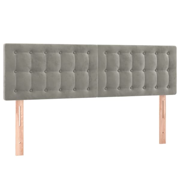Ramsäng med madrass ljusgrå 140x190 cm sammet