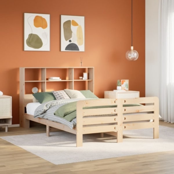 Sängram utan madrass 140x200 cm massiv furu