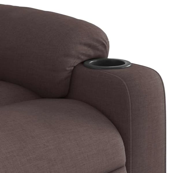 Massagefåtölj mörkbrun tyg