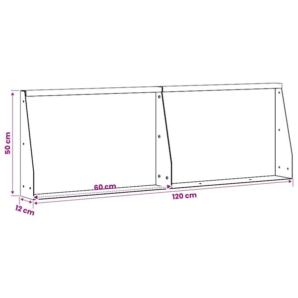 Stödvägg 2 st 60 x 12 x 50 cm Stål Vit