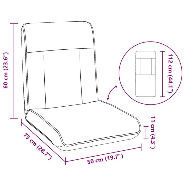 Golvstol Vit 50 x 73 x 60 cm Konstläder