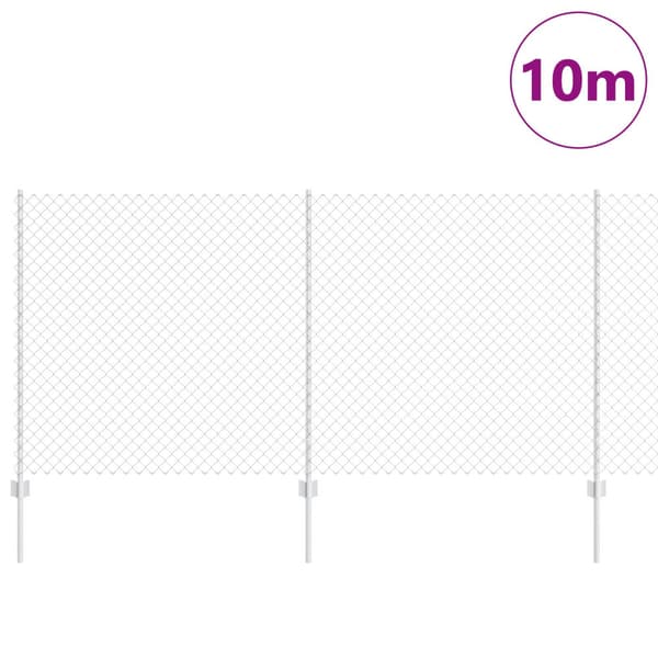 Stängsel med stolpe Silver 1,2 x 10 m Stål