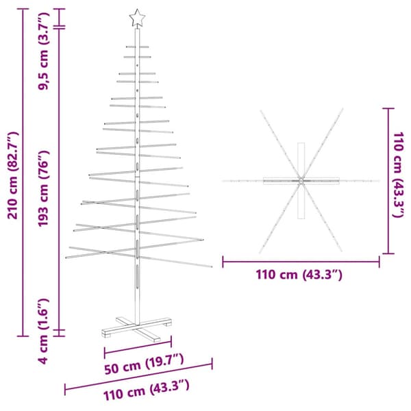 Träjulgran Brun 210 cm Bambu