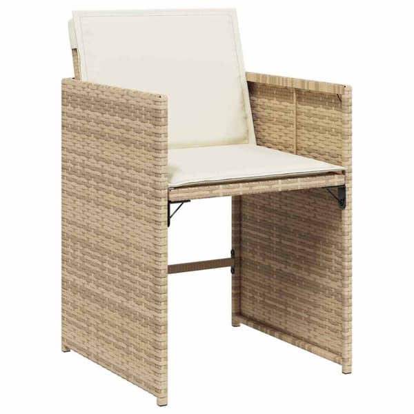 Trädgårdsmöbelset 5 pcs Beige konstrotting